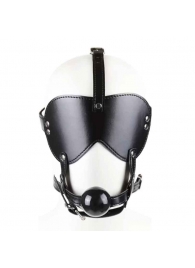 Черная маска-шоры с регулируемыми ремешками и кляпом-шариком - Notabu - купить с доставкой в Екатеринбурге