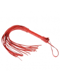 Гладкая красная плеть из кожи с жесткой рукоятью - 65 см. - Sitabella - купить с доставкой #SOTBIT_REGIONS_UF_V_REGION_NAME#