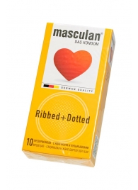 Презервативы с колечками и пупырышками Masculan Ribbed+Dotted - 10 шт. - Masculan - купить с доставкой в Екатеринбурге
