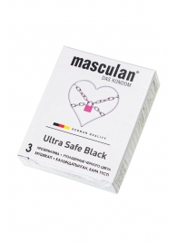 Ультрапрочные презервативы Masculan Ultra Safe Black - 3 шт. - Masculan - купить с доставкой в Екатеринбурге