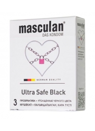 Ультрапрочные презервативы Masculan Ultra Safe Black - 3 шт. - Masculan - купить с доставкой в Екатеринбурге