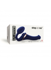 Синий безремневой страпон Multi Orgasm Size S с клиторальной стимуляцией - Strap-on-me - купить с доставкой #SOTBIT_REGIONS_UF_V_REGION_NAME#