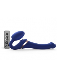 Синий безремневой страпон Multi Orgasm Size S с клиторальной стимуляцией - Strap-on-me - купить с доставкой в Екатеринбурге