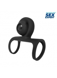 Черная вибронасадка на пенис Sex Expert - Bior toys - в Екатеринбурге купить с доставкой