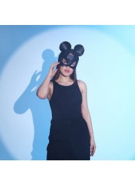 Пикантная черная маска «Озорная мышка» с заклепками - Сима-Ленд - купить с доставкой в Екатеринбурге
