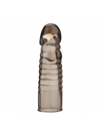 Дымчатая насадка-удлинитель Ribbed Realistic Penis Enhancing Sleeve Extension - 15,2 см. - BlueLine - в Екатеринбурге купить с доставкой