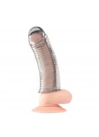 Текстурированная насадка на пенис Clear Textured Penis Enhancing Sleeve Extension - 16,5 см. - BlueLine - в Екатеринбурге купить с доставкой