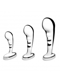 Набор из 3 стальных стимуляторов простаты Stainless Steel P-spot Training Set - b-Vibe - в Екатеринбурге купить с доставкой