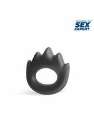 Черное эрекционное кольцо в форме пламени - Sex Expert - в Екатеринбурге купить с доставкой