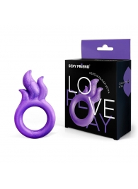 Фиолетовое эрекционное кольцо с язычками пламени - Bior toys - в Екатеринбурге купить с доставкой