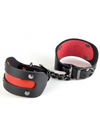 Чёрные наручники с красной вставкой «Пятница» - Sitabella - купить с доставкой в Екатеринбурге