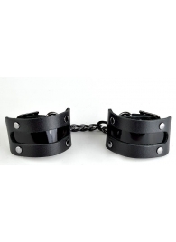 Чёрные наручники с вставкой «Пятница» - Sitabella - купить с доставкой в Екатеринбурге