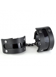 Чёрные наручники с вставкой «Пятница» - Sitabella - купить с доставкой в Екатеринбурге