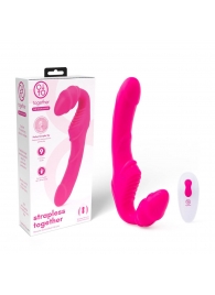 Розовый безремневой страпон на радиоуправлении Strapless Together - 22 см. - Together Toy - купить с доставкой в Екатеринбурге