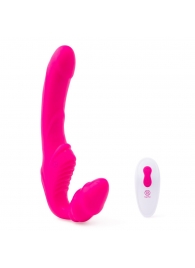 Розовый безремневой страпон на радиоуправлении Strapless Together - 22 см. - Together Toy - купить с доставкой в Екатеринбурге