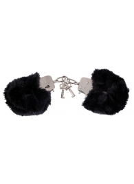 Черные меховые наручники Love Cuffs Black - Orion - купить с доставкой в Екатеринбурге