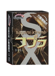 Суженные к основанию презервативы Sagami Xtreme COBRA - 3 шт. - Sagami - купить с доставкой в Екатеринбурге