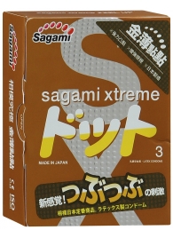 Презервативы Sagami Xtreme FEEL UP с точечной текстурой и линиями прилегания - 3 шт. - Sagami - купить с доставкой в Екатеринбурге