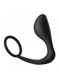 Черное эрекционное кольцо с анальной пробкой Anal Plug With Cockring - Dream Toys - в Екатеринбурге купить с доставкой