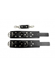 Черные кожаные наручники Sex Game - БДСМ Арсенал - купить с доставкой в Екатеринбурге
