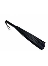 Черная многохвостовая плеть из мягкой кожи - 57 см. - БДСМ Арсенал - купить с доставкой в Екатеринбурге