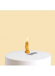 Золотистая свеча для торта в виде фаллоса - 4,5 см. - Сима-Ленд - купить с доставкой в Екатеринбурге