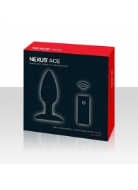 Чёрная вибровтулка NEXUS ACE MEDIUM с дистанционным управлением - 12 см. - Nexus Range