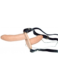 Телесный женский страпон с вагинальной пробкой Strap-On Duo - 15 см. - Orion - купить с доставкой в Екатеринбурге
