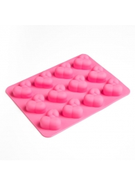 Ярко-розовая силиконовая форма для льда с фаллосами - Сима-Ленд - купить с доставкой в Екатеринбурге