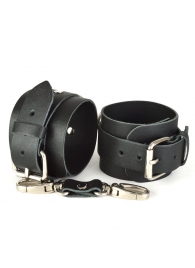 Черные кожаные наручники с пряжками IDEAL - Sitabella - купить с доставкой в Екатеринбурге