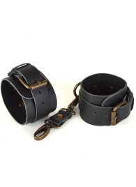 Черные кожаные наручники IDEAL - Sitabella - купить с доставкой в Екатеринбурге
