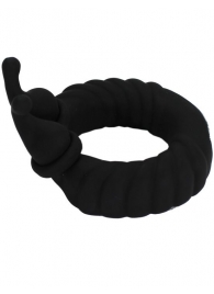 Черное эрекционное виброкольцо Snail с усиками - Eroticon - #SOTBIT_REGIONS_UF_V_REGION_NAME# купить с доставкой