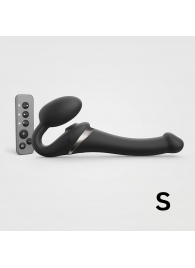 Черный безремневой страпон Multi Orgasm Size S с клиторальной стимуляцией - Strap-on-me - купить с доставкой в Екатеринбурге