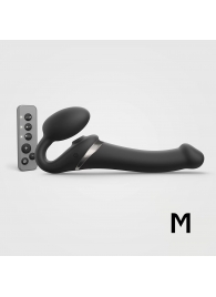 Черный безремневой страпон Multi Orgasm Size M с клиторальной стимуляцией - Strap-on-me - купить с доставкой в Екатеринбурге