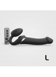 Черный безремневой страпон Multi Orgasm Size L с клиторальной стимуляцией - Strap-on-me - купить с доставкой в Екатеринбурге