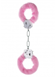 Розовые меховые наручники с ключами - Toy Joy - купить с доставкой в Екатеринбурге