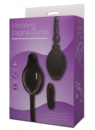 Чёрная вибропомпа для вагины с 7 режимами вибрации VIBRATING VAGINA PUMP - Seven Creations