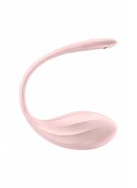 Розовое виброяйцо Ribbed Petal с пультом ДУ - Satisfyer