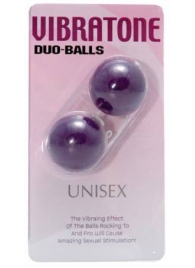 Фиолетовые вагинальные шарики VIBRATONE DUO BALLS PURPLE BLISTERCARD - Seven Creations