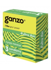Ультратонкие презервативы Ganzo Ultra thin - 3 шт. - Ganzo - купить с доставкой в Екатеринбурге