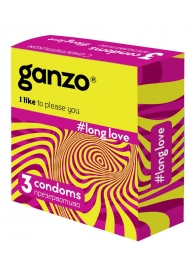 Презервативы с анестетиком для продления удовольствия Ganzo Long Love - 3 шт. - Ganzo - купить с доставкой в Екатеринбурге