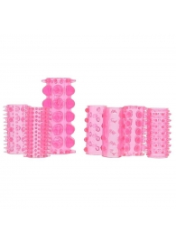 Набор из 7 розовых насадок на пенис ONE-A-DAY PENIS SLEEVES PINK - Seven Creations - в Екатеринбурге купить с доставкой