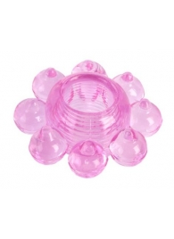 Розовое гелевое эрекционное кольцо-цветок - Toyfa Basic - в Екатеринбурге купить с доставкой