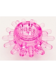 Розовое гелевое эрекционное кольцо с шипиками - Toyfa Basic - в Екатеринбурге купить с доставкой