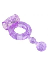 Фиолетовое эрекционное кольцо с вибратором - Toyfa Basic - в Екатеринбурге купить с доставкой