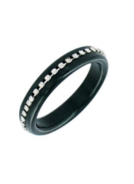 Чёрное эрекционное кольцо со стразами MAGIC DIAMOND - NMC - купить с доставкой в Екатеринбурге
