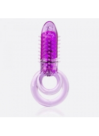 Фиолетовое виброкольцо с подхватом мошонки DOUBLE O 8 PURPLE - Screaming O - в Екатеринбурге купить с доставкой