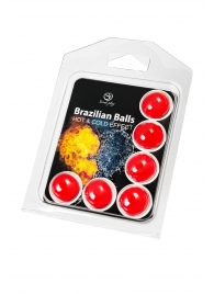 Набор из 6 шариков с массажным маслом Brazilian Balls с охлаждающим и разогревающим эффектом - Secret Play - купить с доставкой в Екатеринбурге