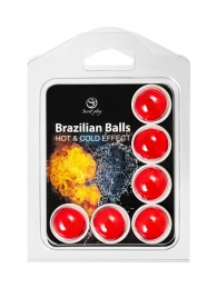 Набор из 6 шариков с массажным маслом Brazilian Balls с охлаждающим и разогревающим эффектом - Secret Play - купить с доставкой в Екатеринбурге