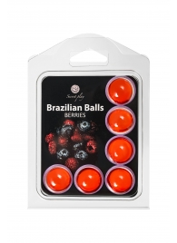 Набор из 6 шариков с массажным маслом Brazilian Balls с ароматом ягод - Secret Play - купить с доставкой в Екатеринбурге